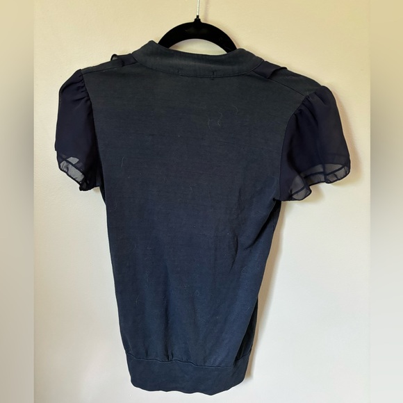 Navy Blue Ruffle Top - Picture 2 of 3